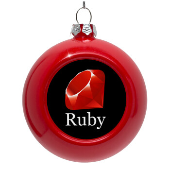 Ruby, Red Christmas tree ornament bauble 8cm