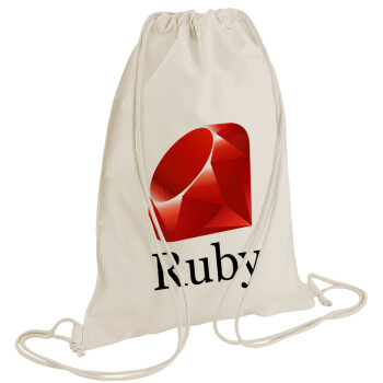 Ruby, Backpack bag GYMBAG natural (28x40cm)