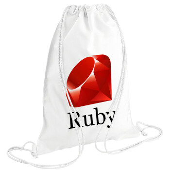 Ruby, Backpack pouch GYMBAG white (28x40cm)