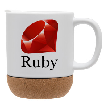 Ruby, Ceramic coffee mug Cork (MAT), 330ml (1pcs)