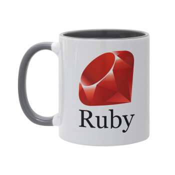 Ruby, Mug colored grey, ceramic, 330ml