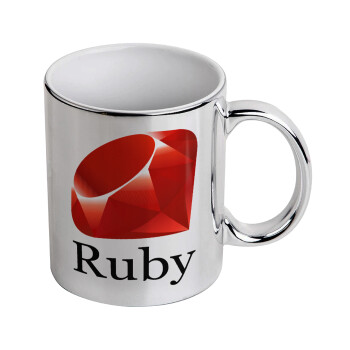 Ruby, Κούπα κεραμική, ασημένια καθρέπτης, 330ml