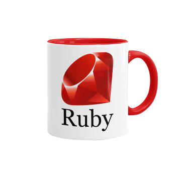 Ruby, Mug colored red, ceramic, 330ml