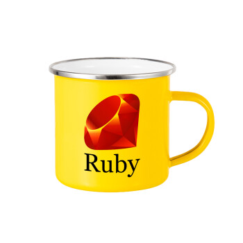 Ruby, Yellow Enamel Metallic Cup 360ml