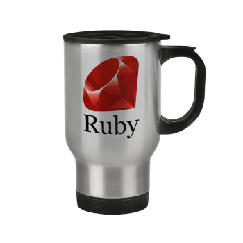 Ruby, Stainless steel travel mug with lid, double wall 450ml