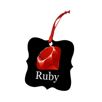 Ruby, Christmas ornament polygon wooden 7.5cm