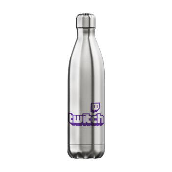 Twitch, Μεταλλικό παγούρι θερμός Inox (Stainless steel), διπλού τοιχώματος, 750ml