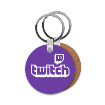 Twitch, Μπρελόκ Ξύλινο στρογγυλό MDF Φ5cm