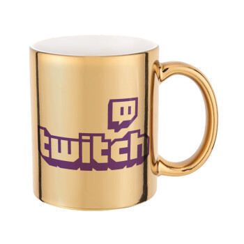 Twitch, Κούπα κεραμική, χρυσή καθρέπτης, 330ml