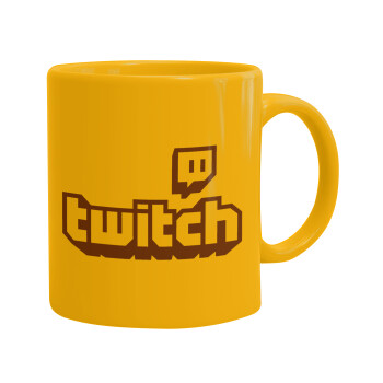 Twitch, Ceramic coffee mug yellow, 330ml