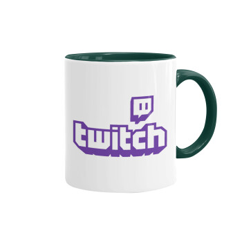 Twitch, Κούπα χρωματιστή πράσινη, κεραμική, 330ml