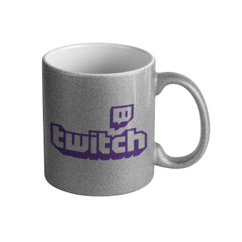 Twitch, Κούπα Ασημένια Glitter που γυαλίζει, κεραμική, 330ml