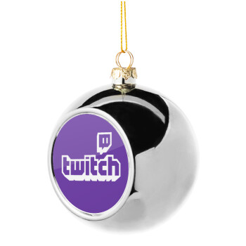 Twitch, Χριστουγεννιάτικη μπάλα δένδρου Ασημένια 8cm