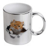 Mug ceramic, silver mirror, 330ml