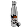 Metallic water bottle, stainless steel, 750ml