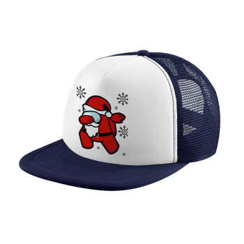 Among US Xmas, Adult Soft Trucker Hat with Dark Blue/White Mesh (POLYESTER, ADULT, UNISEX, ONE SIZE)