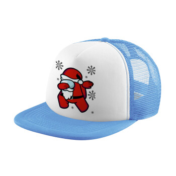 Among US Xmas, Child's Soft Trucker Hat with Blue/White Mesh (POLYESTER, CHILD, ONE SIZE)