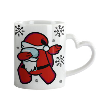 Among US Xmas, Mug heart handle, ceramic, 330ml