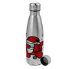 Metallic water bottle, stainless steel, 750ml