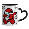 Mug heart black handle, ceramic, 330ml