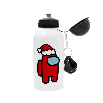 Among US Santa, Metal water bottle, White, aluminum 500ml