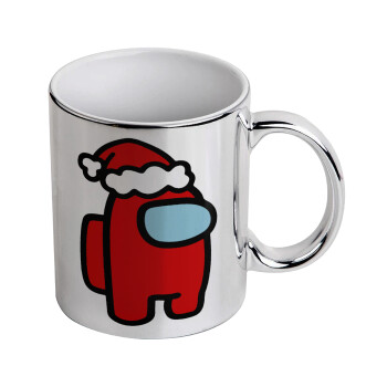 Among US Santa, Mug ceramic, silver mirror, 330ml