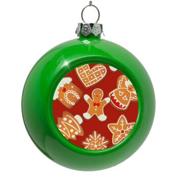 xmas cookies, Green Christmas tree ornament bauble 8cm