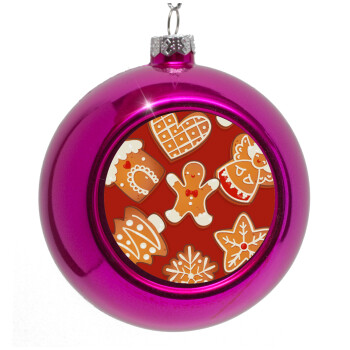 xmas cookies, Purple Christmas tree ornament bauble 8cm