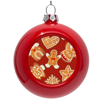 xmas cookies, Red Christmas tree ornament bauble 8cm