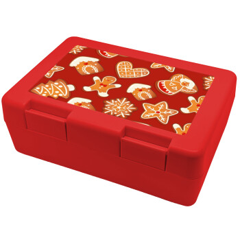 xmas cookies, Children's cookie container RED 185x128x65mm (BPA free plastic)
