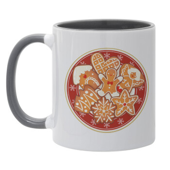 xmas cookies, Mug colored grey, ceramic, 330ml