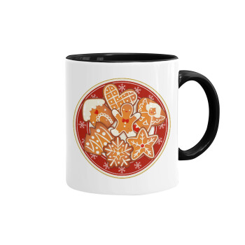 xmas cookies, Mug colored black, ceramic, 330ml