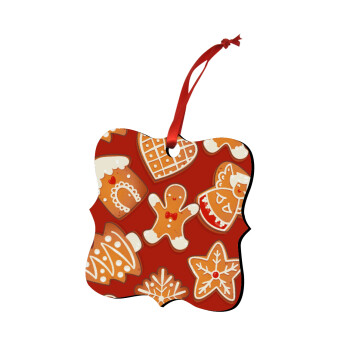 xmas cookies, Christmas ornament polygon wooden 7.5cm