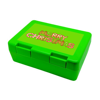 xmas μπισκότα, Children's cookie container GREEN 185x128x65mm (BPA free plastic)