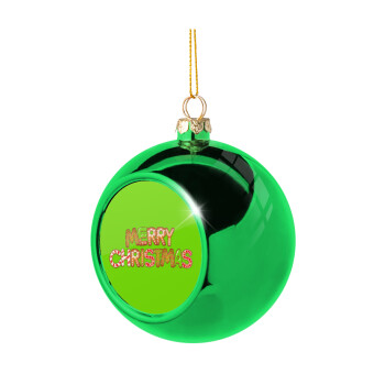 xmas μπισκότα, Χριστουγεννιάτικη μπάλα δένδρου Πράσινη 8cm