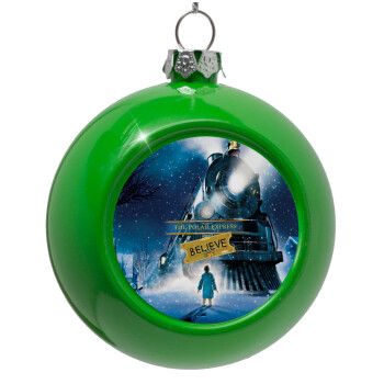 The Polar Express, Green Christmas tree ornament bauble 8cm