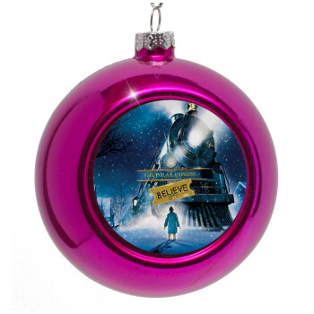 The Polar Express, Purple Christmas tree ornament bauble 8cm