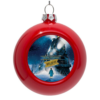 The Polar Express, Red Christmas tree ornament bauble 8cm