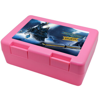 The Polar Express, Children's cookie container PINK 185x128x65mm (BPA free plastic)