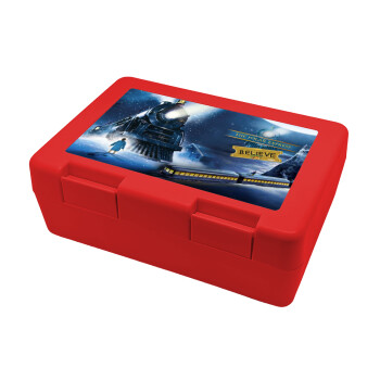 The Polar Express, Children's cookie container RED 185x128x65mm (BPA free plastic)