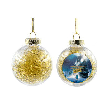 The Polar Express, Χριστουγεννιάτικη μπάλα δένδρου διάφανη με χρυσό γέμισμα 8cm