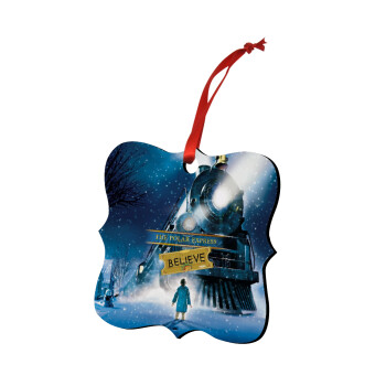 The Polar Express, Christmas ornament polygon wooden 7.5cm