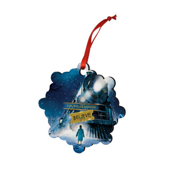 The Polar Express, Christmas ornament snowflake wooden 7.5cm