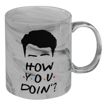 Friends how you doin?, Mug ceramic marble style, 330ml