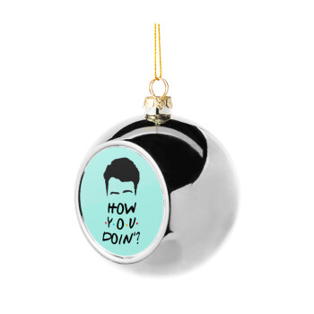 Friends how you doin?, Silver 8cm Christmas tree ball ornament