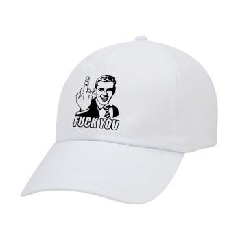 The finger, Adult Baseball Cap White 5-panel (POLYESTER, ADULT, UNISEX, ONE SIZE)