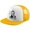 Adult Soft Trucker Hat with Yellow/White Mesh (POLYESTER, ADULT, UNISEX, ONE SIZE)