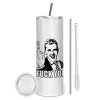 Eco friendly ποτήρι θερμό (tumbler) από ανοξείδωτο ατσάλι 600ml, με μεταλλικό καλαμάκι & βούρτσα καθαρισμού