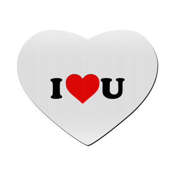 I ❤️ U, Mousepad heart 23x20cm