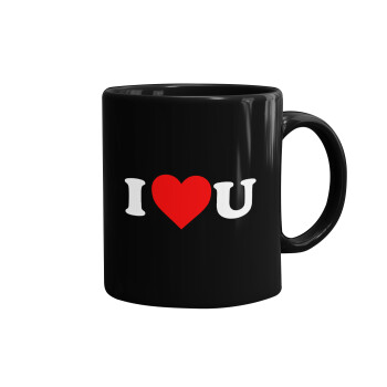 I ❤️ U, Mug black, ceramic, 330ml